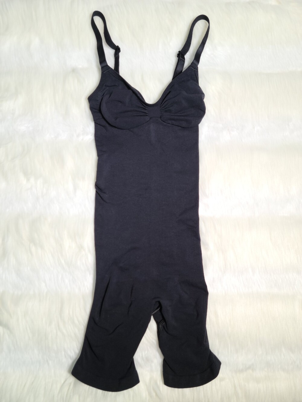 SKIMS Seamless Sculpt Mid Thigh Bodysuit Black Onyx XS NEW